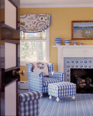 Custom Winged Club Chair and Ottoman