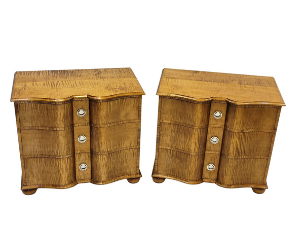 Custom Tiger Maple Nightstand Chests (Sold Individually)