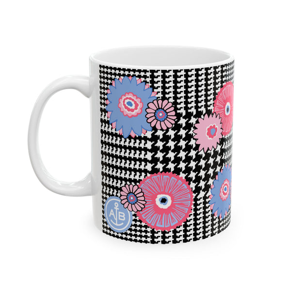 Plaid and Flowers Mug
