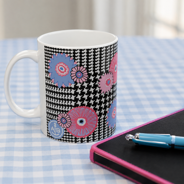 Plaid and Flowers Mug