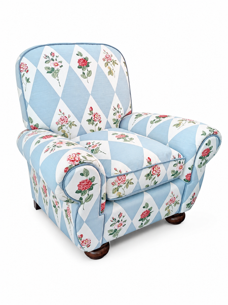 Custom Roll Arm Club Chair