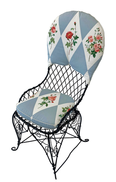 Antique Black Wire Garden Chair