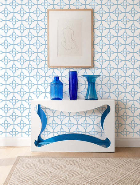 Custom Interlocking Trellis Wallpaper