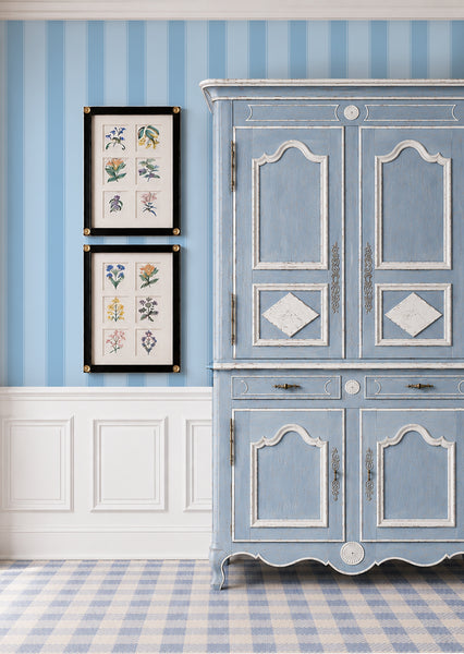 Custom Ticking Stripe Wallpaper