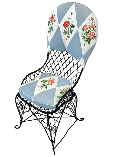 Antique Black Wire Garden Chair
