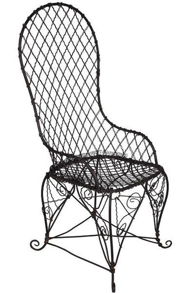 Antique Black Wire Garden Chair