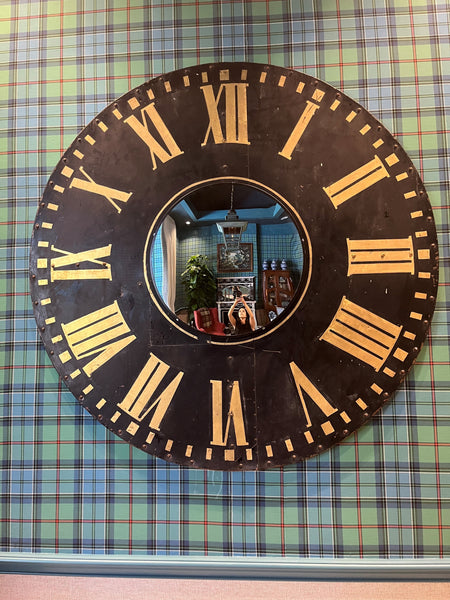 Monumental Clock Tower Face with Convex Mirrored Center