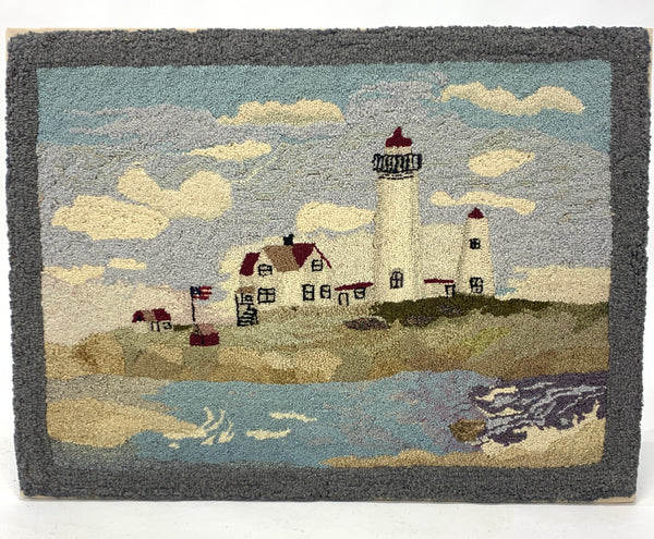 Antique Hooked Lighthouse Wall Hanging