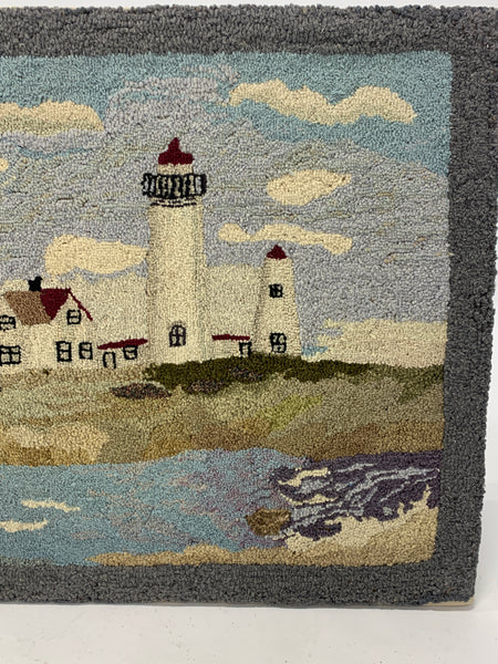 Antique Hooked Lighthouse Wall Hanging