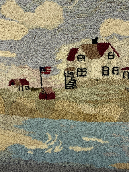 Antique Hooked Lighthouse Wall Hanging