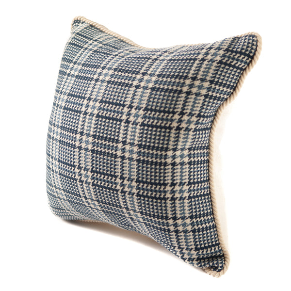 Blue and White Plaid Throw Pillow