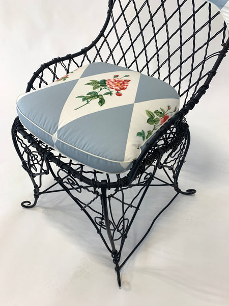 Antique Black Wire Garden Chair