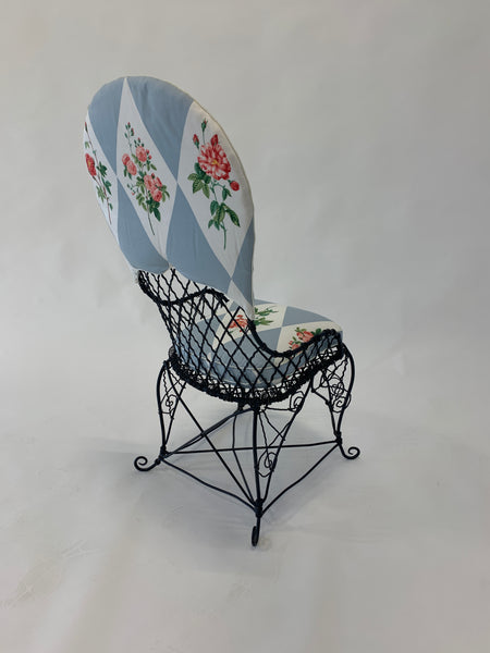 Antique Black Wire Garden Chair