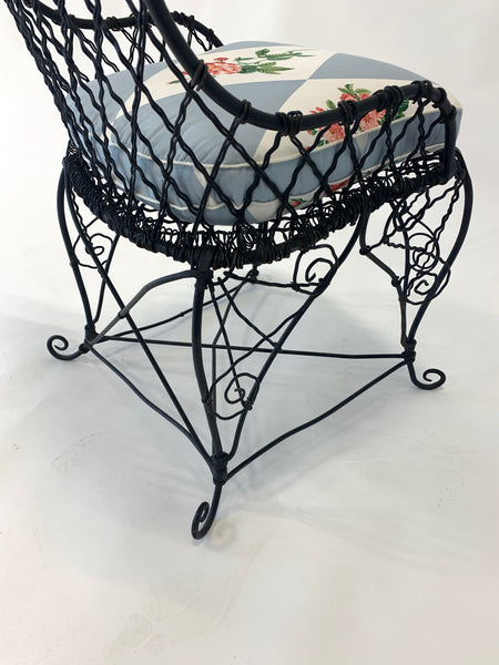 Antique Black Wire Garden Chair