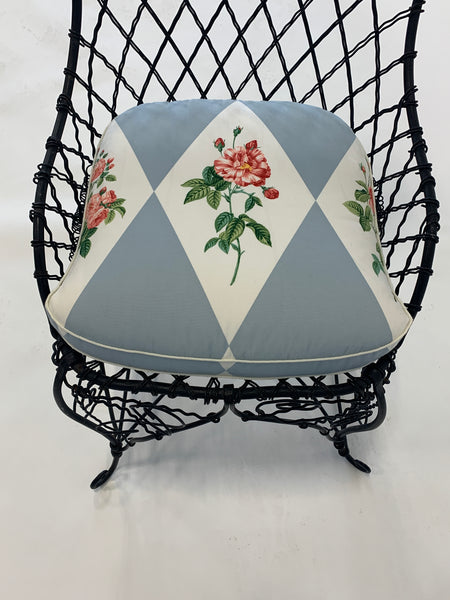 Antique Black Wire Garden Chair