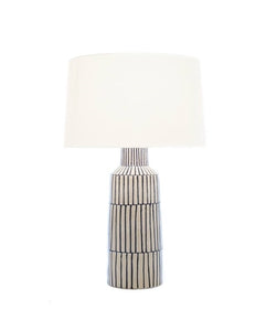 Modern Blue Pinstripe Ceramic Lamp