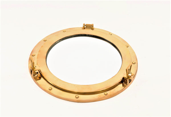 Porthole Solid Brass Mirror,  8" or 15"