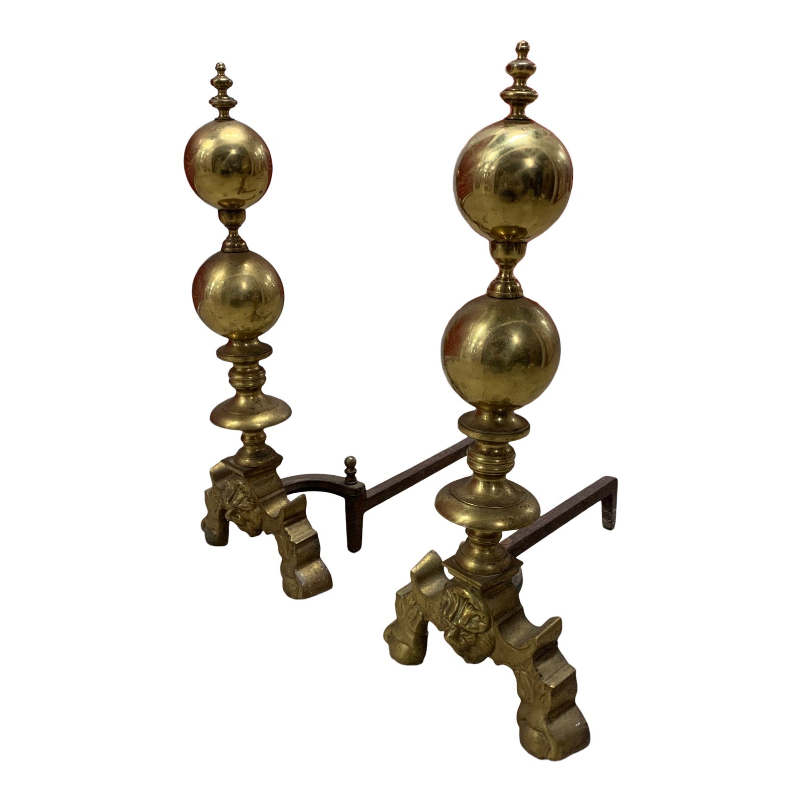 American Brass Andirons - a Pair – Anthony Baratta LLC