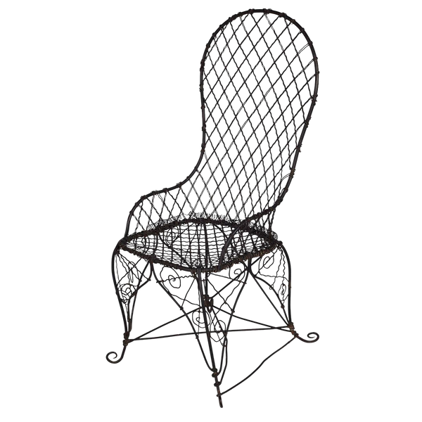 Antique Black Wire Garden Chair