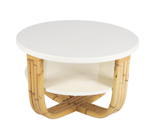 Bielecky Brothers Rattan & Cream Lacquer Cocktail Table