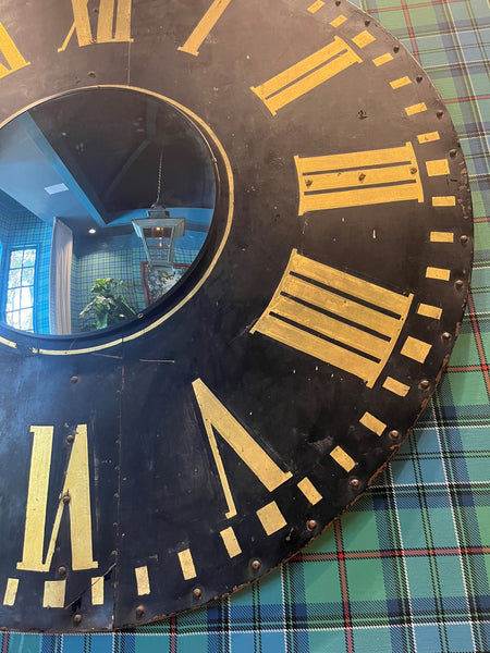 Monumental Clock Tower Face with Convex Mirrored Center