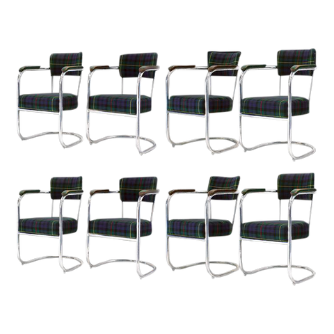 Set of 8 Art Deco Kem Weber style Accent Chairs for Lloyd